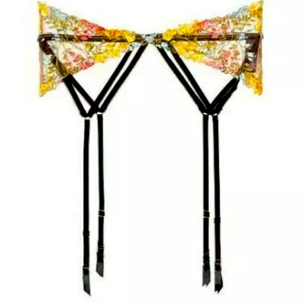 Victoria’s Secret Garter Belt DREAM ANGELS SWEET PRALINE Embroidered Floral XS/S
